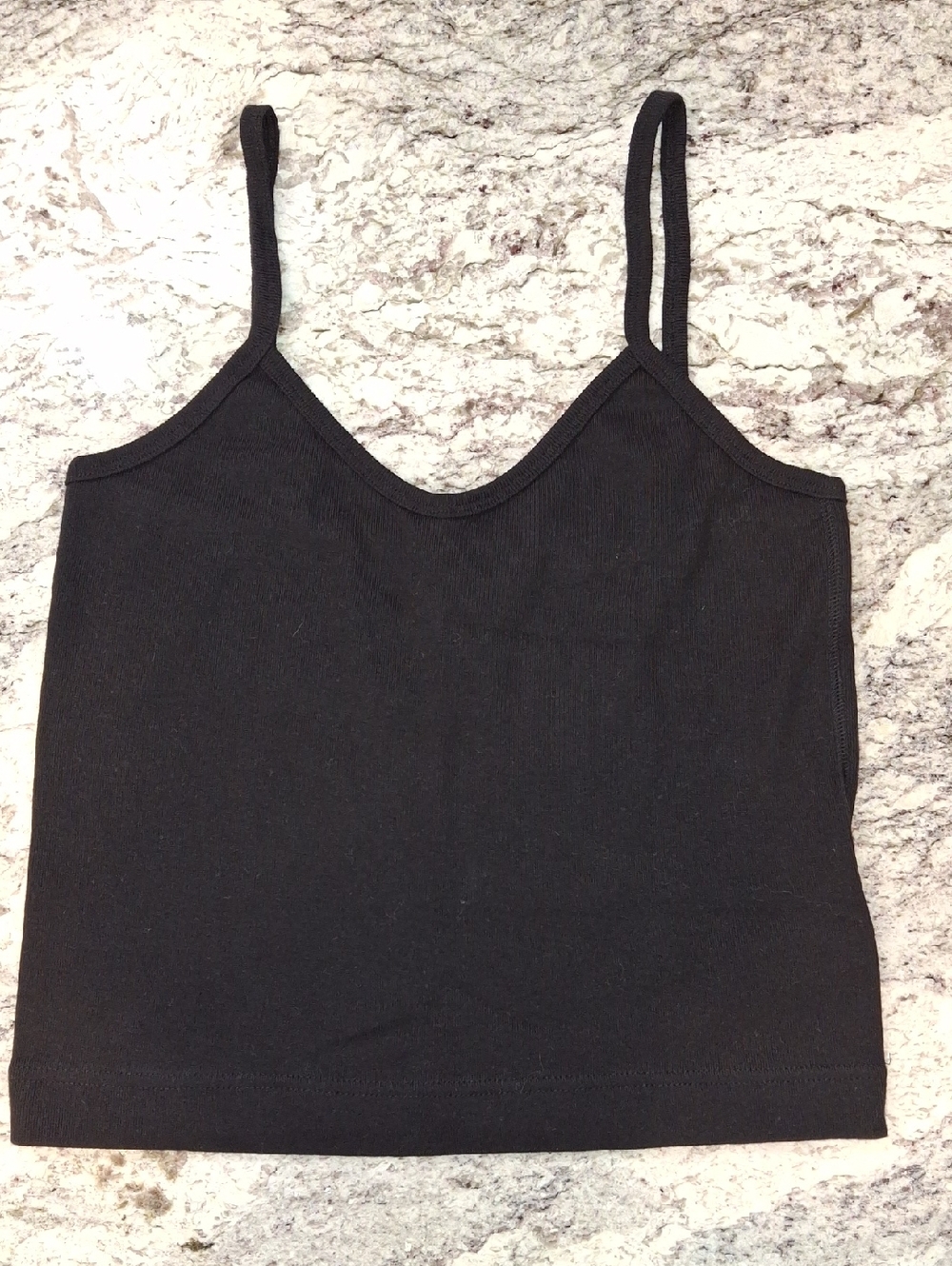 Nwt Ralph Lauren Black Ribbed Spaghetti-Strap Camisole